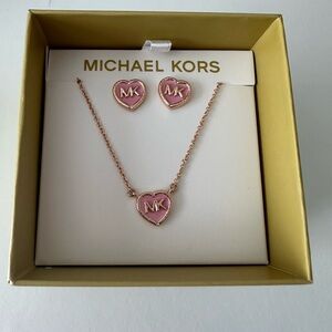 Michael Kors Pink Heart Jewelry Set
